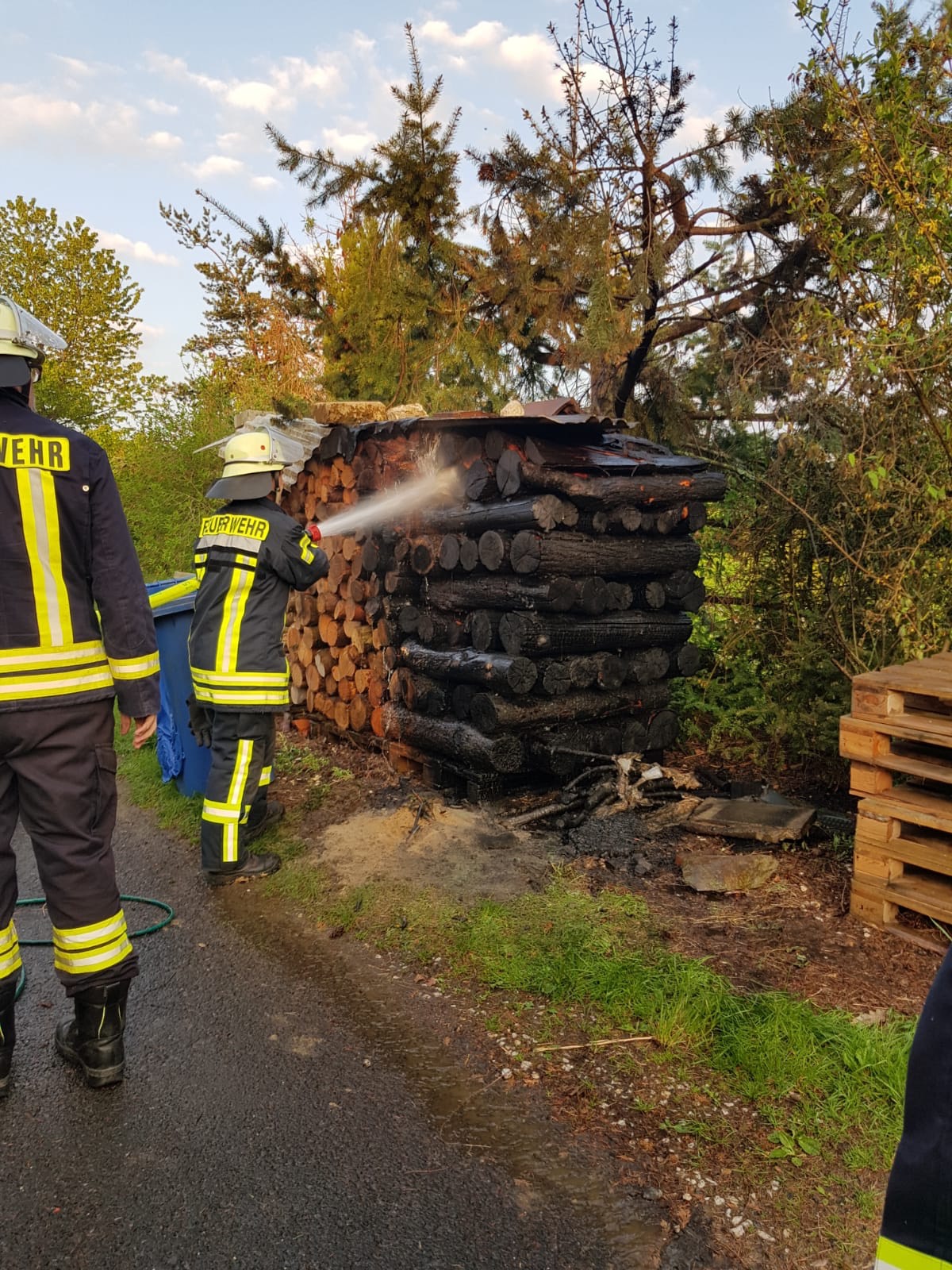 Einsatz Holzstapel